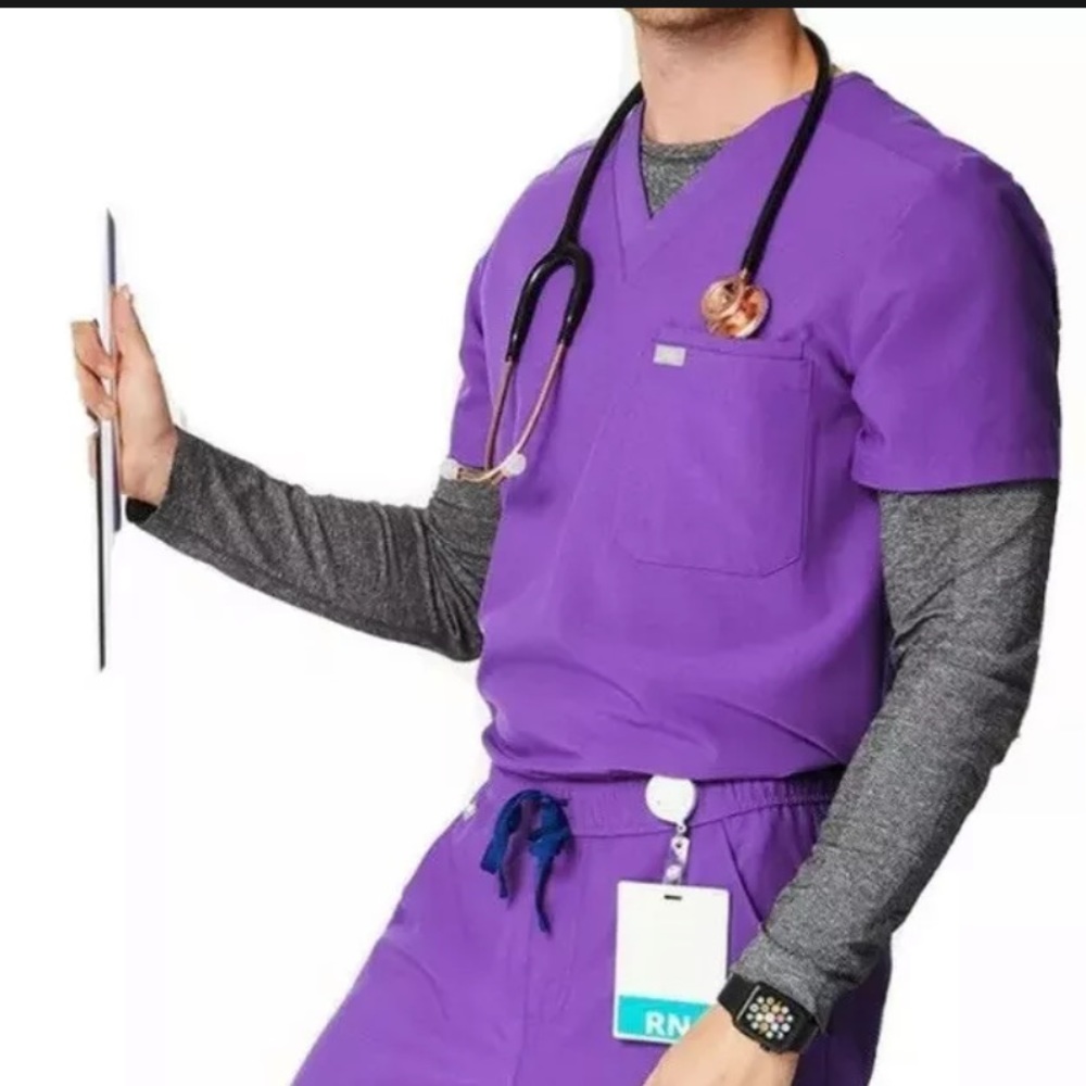 NWT Figs Mens Scrub Top Ultra Violet Small
